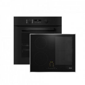 SET ΦΟΥΡΝΟΣ&ΕΣΤΙA MIELE H 2861-1 B BLACK+KM 7464 FR (12432420+11022890)