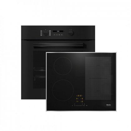 SET ΦΟΥΡΝΟΣ&ΕΣΤΙA MIELE H 2861-1 B BLACK+KM 7464 FR (12432420+11022890)