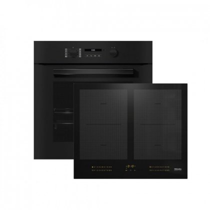 SET ΦΟΥΡΝΟΣ&ΕΣΤΙA MIELE H 2861-1 B BLACK +KM 7564 FL (12432420+11022960)