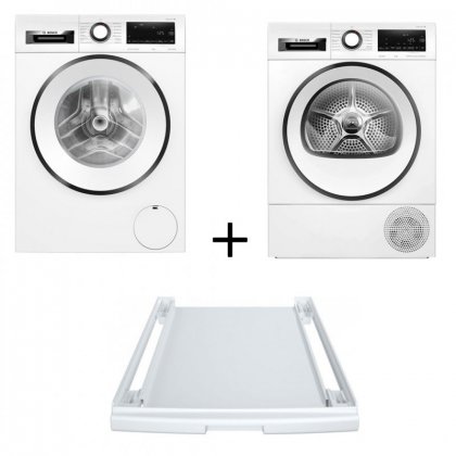 SET BOSCH ΠΛΥΝΤΗΡΙΟ ΡΟΥΧΩΝ WGG244Z1GR + ΣΤΕΓΝΩΤΗΡΙΟ WQG24509GR + ΣΥΝΔΕΤΙΚΟ ΠΛΥΝΤΗΡΙΟΥ ΣΤΕΓΝΩΤΗΡΙΟΥ W