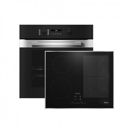 SET ΦΟΥΡΝΟΣ&ΕΣΤΙA MIELE H 2861-1 B+KM 7464 FR STEEL MIELE (12432430+11022890)